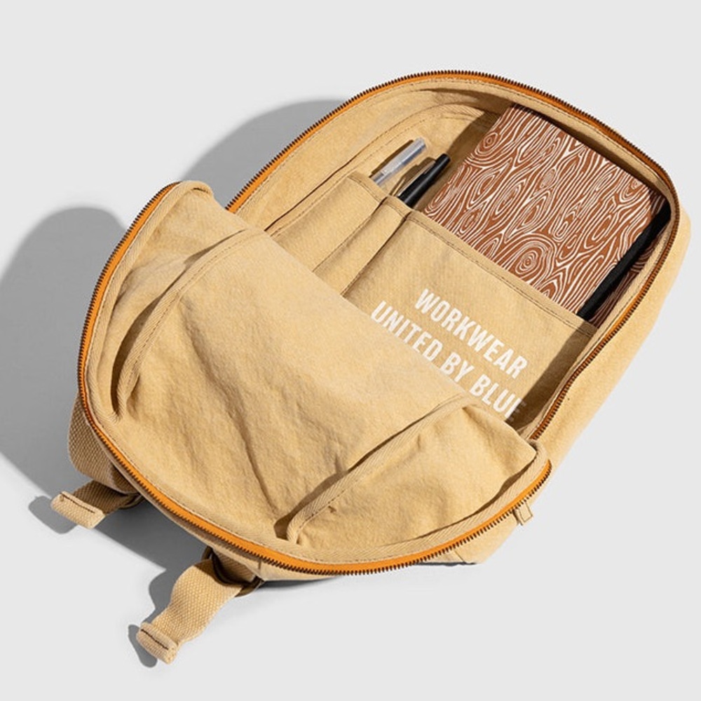 United By Blue TerraDye Workwear Mini Field Pack Mushroom Tan Canvas Backpack